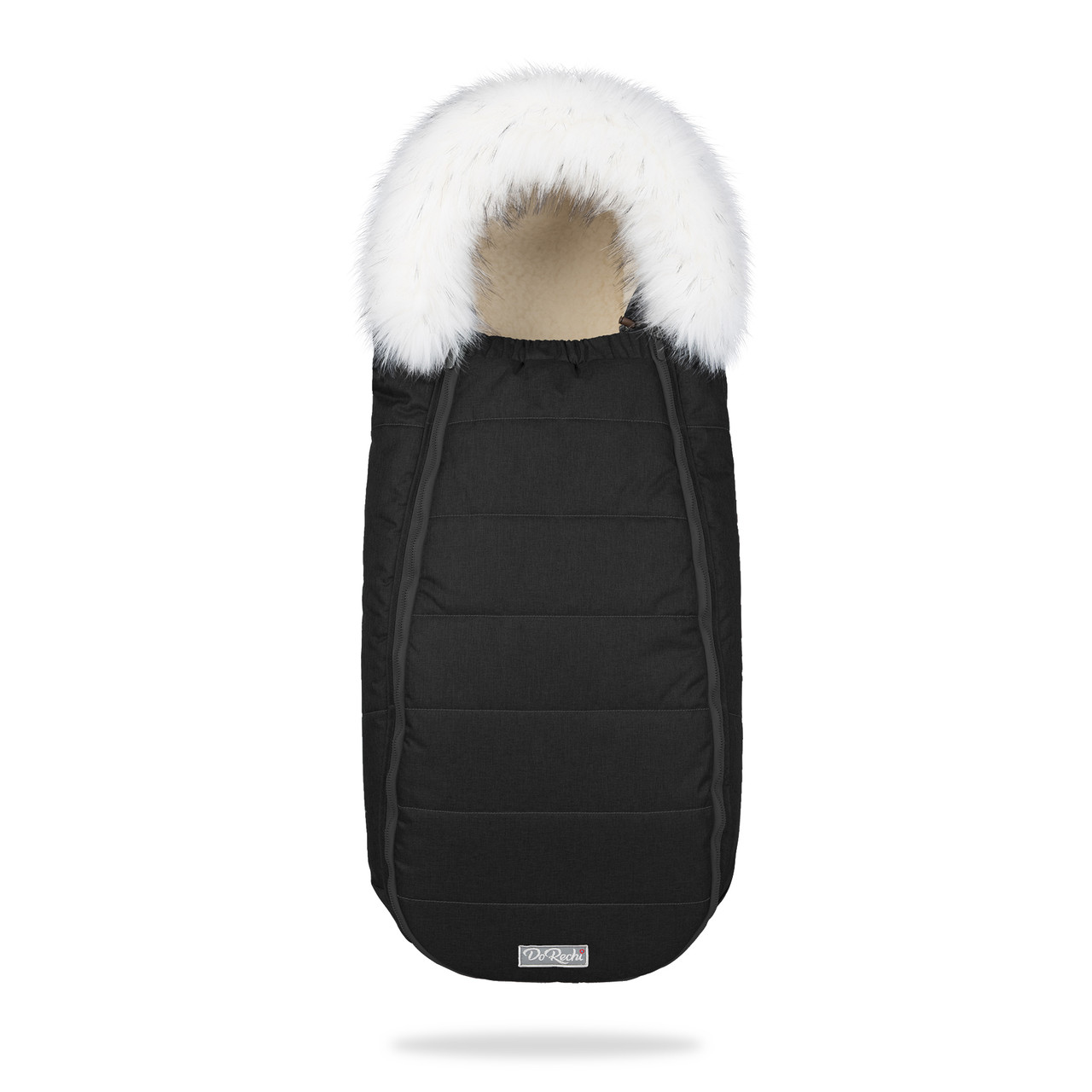 Дитячий зимовий конверт кокон на овчині з утеплювачем у візок коляску від 0 до 10 місяців Тренд Baby XS Чорний з опушкою, фото 1