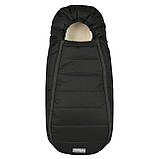 Дитячий зимовий конверт кокон на овчині з утеплювачем у візок коляску від 0 до 10 місяців Тренд Baby XS Чорний з опушкою, фото 2