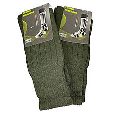 Набір чоловічих трекінгових термошкарпеток 6 пар Хакі, тактичні шкарпетки для ЗСУ, армійські спортивні бавовняні шкарпетки, фото 2