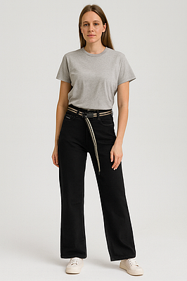 Джинси жіночі прямі чорні LOOKVNG (9033-2)