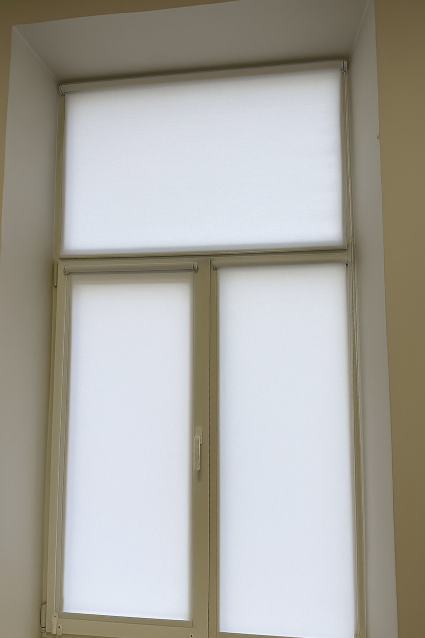 Готові рулонні штори 300х1650мм Льон 800 (білий колір) з фіксацією