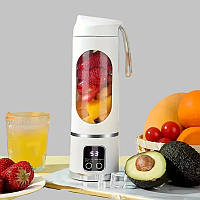 Блендер портативный с таймером 450 мл (Белый, USB, смузи)