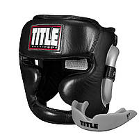 Боксерський шолом TITLE Platinum Premier Full 2.0 Black M (капа в комплекті)