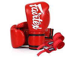 Боксерські рукавиці Fairtex BGV14 Red 14 унцій (бинти в комплекті)