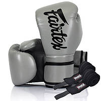 Боксерські рукавиці Fairtex BGV14 Grey 10 унцій (бинти в комплекті)