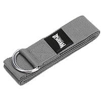 Ремінь для йоги PowerPlay PP_4409 183*3.8см. Сірий