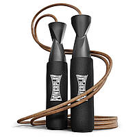 Скакалка шкіряна PowerPlay 4214 Leather Jump Rope Чорна 2.75 см.