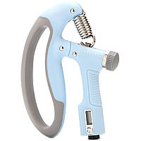 Еспандер кистьовий з лічильником PowerPlay PP-4403 з регульованим навантаженням 10-100 кг. Синій