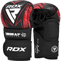 Рукавиці для ММА (Греплінгові рукавички) RDX схвалено IMMAF M Red (капа в комплекті)