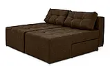 Диван трансформер Діско (стандарт) (прямий, кутовий) рогожка темно-коричневий, фото 4