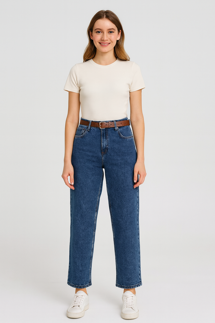 Джинси жіночі прямі сині (2757), фото 1