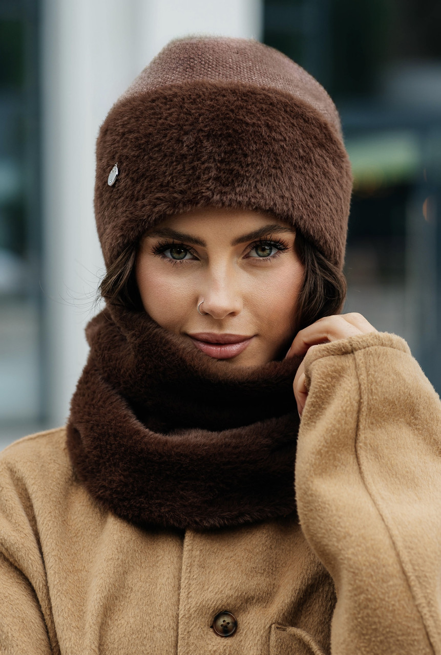 Комплект з альпаки "Вероніка" колір коричневий