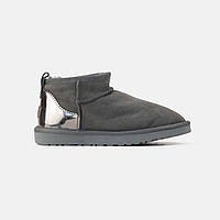 Короткі замшеві жіночі Уггі сірі UGG ULTRA MINI
