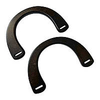 Комплект ручок для сумки дерев'яних напівкруглих темно-коричневі