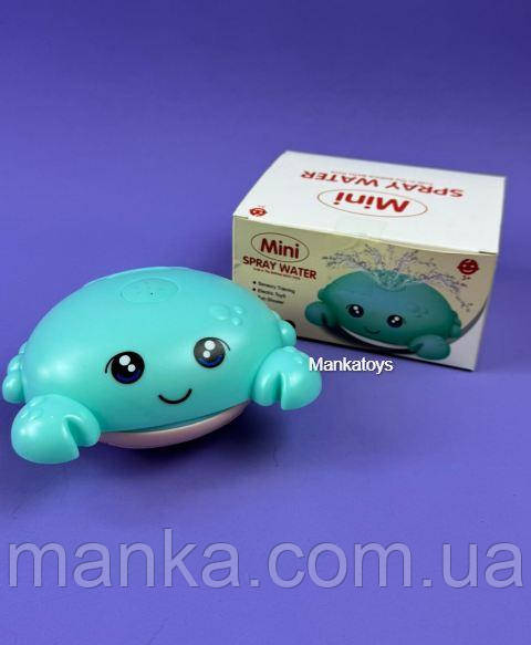 Водоплаваю іграшка для гри у ванні арт. 7019 краб з фонтаном, 2 кольори мікс, р-р10, 2*9*10, короб., фото 1