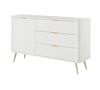 Комод Lante 1-дверний з 3 шухлядами білий / ніжки золото TM Perfect Home Польща