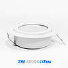 Меблевий LED світильник 3Вт білий 220В 150Лм 4000К нейтральне світло (врізний світлодіодний) Ø70*20мм, фото 3