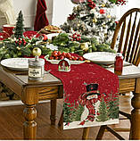 Новорічна різдвяна скатертина-доріжка ранер на стіл №4 183х33см, фото 3