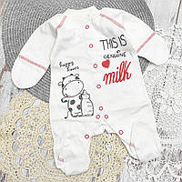 50 0-1 міс одяг для недоношених маловагових дітей котоновий трикотажний чоловічок боді у пологовий будинок 7104 Чоловічок — Мілк
