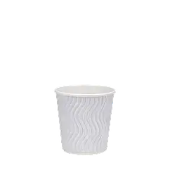 Паперовий стакан білий гофрований 110 мл, двошаровий — 30 шт/уп / 48уп.ящ
