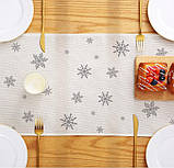 Новорічна різдвяна скатертина-доріжка ранер на стіл №5 183х33см, фото 2
