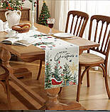 Новорічна різдвяна скатертина-доріжка ранер на стіл №7 183х33см, фото 2