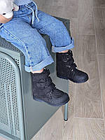 Дитячі утеплені підліткові ортопедичні демісезонні черевики на липучках 35 р, фото 6