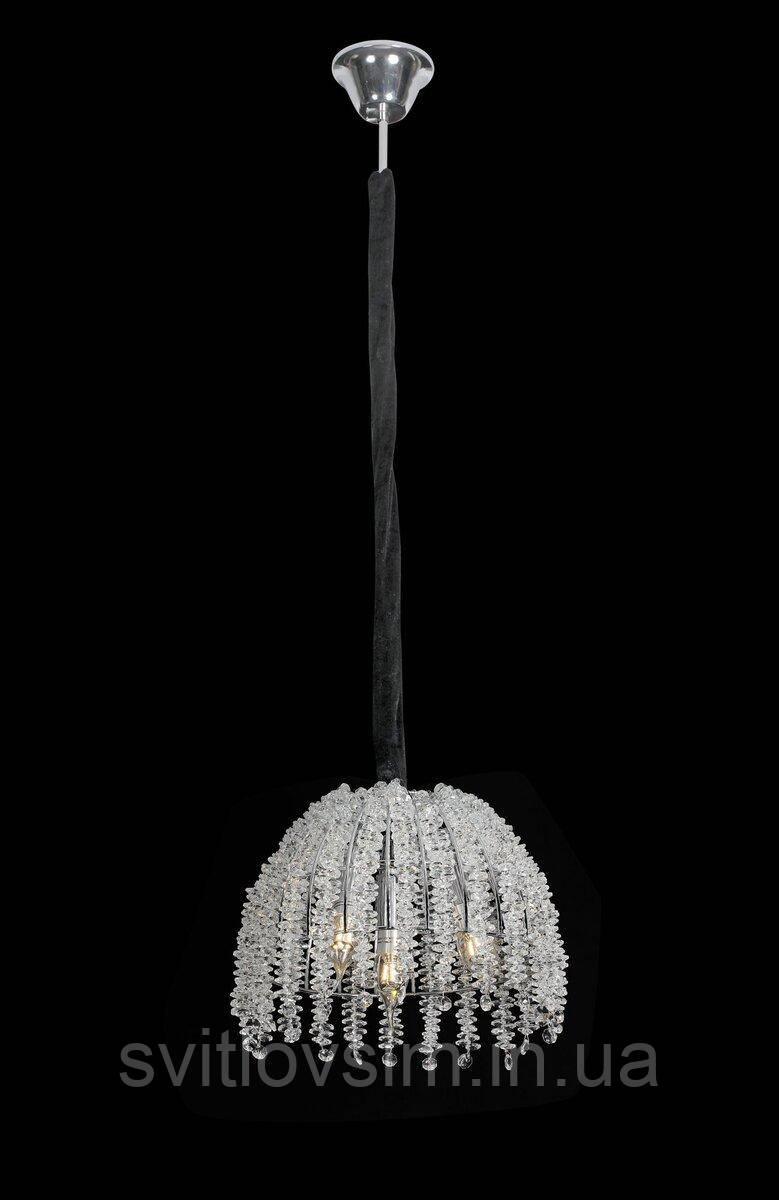 Люстра підвісна кришталева VALESO 33057/300 хромовий на 3 лампи E14, фото 1