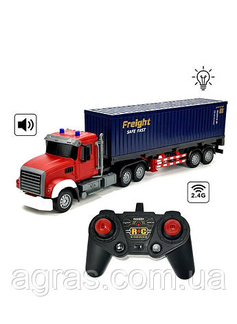 Радіокерований вантажівка-контейнеротяг із причепом 57 см, фото 1