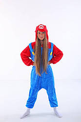 Кігурумі дитяча піжама Маріо Super Mario синій (розміри: 120-140 см)