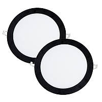 Набір світильник точковий врізний NOAS YL10-1800-S 18Вт круг чорний 6500К 2 шт