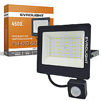 Прожектор світлодіодний з датчиком руху EVROLIGHT FM-01D-50 50W 6400К