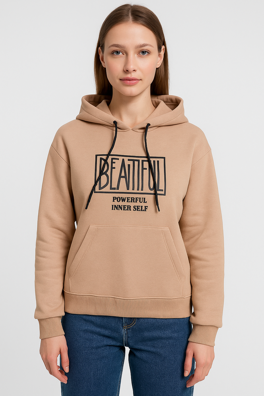 Худі жіноче бежеве Beautiful, фото 1