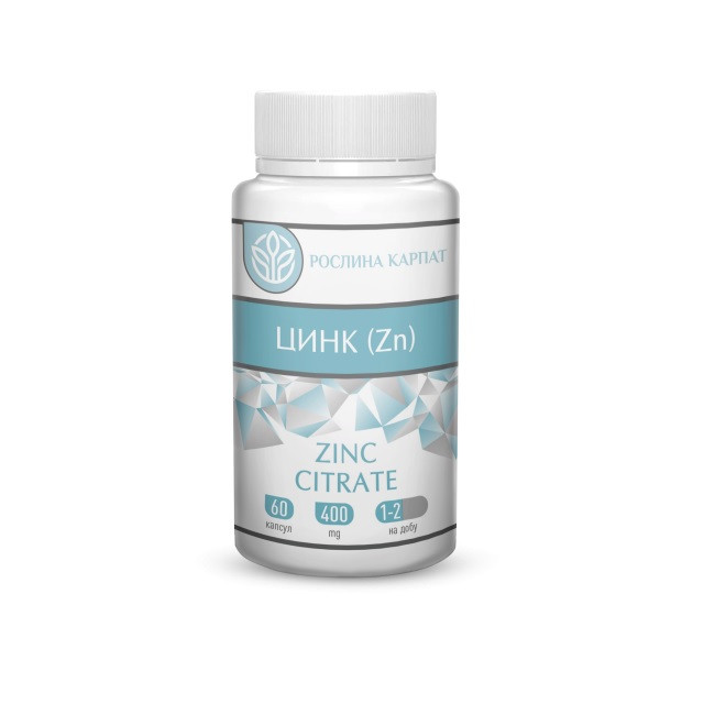 Цинк "Рослина Карпат" 400 мг 60 капсул (SHiz16986), фото 1