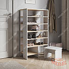 Місткий взуттєвий стелаж на 6 відділень із ДСП Полички для взуття з висувним сидінням у передпокій, фото 3