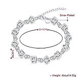 Жіночий браслет з кубиками квадрат кристал стерл. ср. тіффані tiffany, фото 4