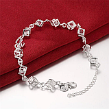 Жіночий браслет з кубиками квадрат кристал стерл. ср. тіффані tiffany, фото 3