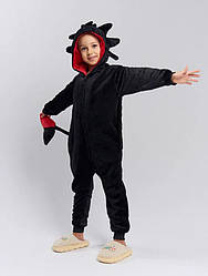 Кігурумі дитяча піжама Беззубік без крил чорний розмір 140