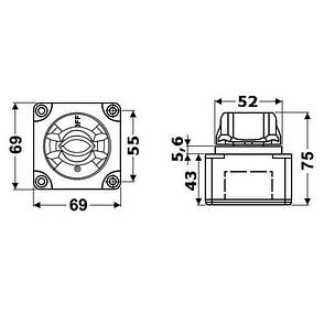 Вимикач акумуляторної батареї Electra, накладний, 300 А, Osculati., фото 2