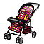 Коляска для ляльок Melogo «Серця» з регульованою ручкою, козирком, кошиком і бампером, фото 5
