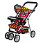 Коляска для ляльок Melogo «Серця» з регульованою ручкою, козирком, кошиком і бампером, фото 3