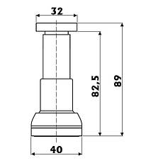 Обмежувач відчиняння дверей, магнітний, 40х50/82 мм, хромована латунь, Osculati., фото 3