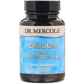 Кальцій з вітамінами D3 і К2, Calcium with Vitamins D3 & K2, Dr. Mercola, 30 капсул