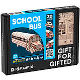Дерев'яний конструктор, 3D-пазл, Шкільний автобус, 107 деталей, фото 5