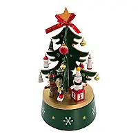 Новорічна Ялинка дерев'яна обертова заводна