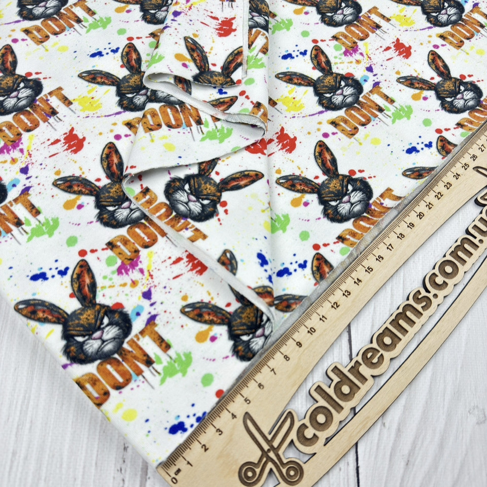 Футер двонитка "Кролик протесту" — 180 см. (Діджитал)