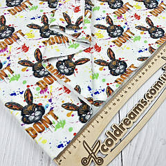 Футер двонитка "Кролик протесту" — 180 см. (Діджитал)