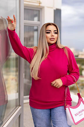 Жіночий гольф рожевий великого розміру батал Розміри: 48-50, 52-54, 56-58, фото 2