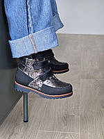 Дитячі ортопедичні чорні демісезонні черевики на липучках на флісі на дівчинку 29 р, фото 4