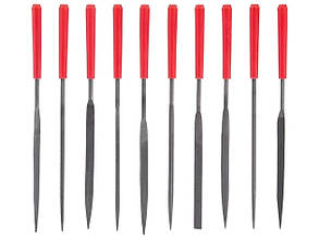 Набір надфілей алмазних із ручками INTERTOOL (HT-3708) L140 мм, 10 шт